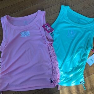 Bundle lot of 2 NWT Justice sport cinch side tanks XL PLUS